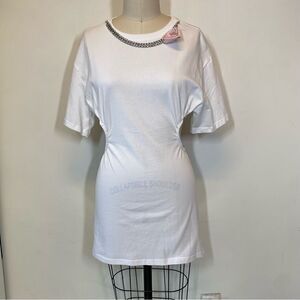 Ozlana Australia white cotton dress with bow  📦